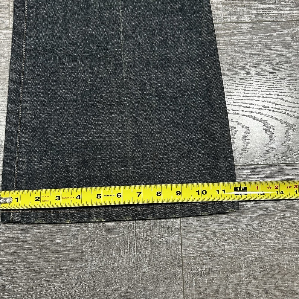 Choice Calvin Klein Flare Jeans Womens 30 Dark Wash New Y2K Beaded Wide Leg XLNG - Picture 5 of 8